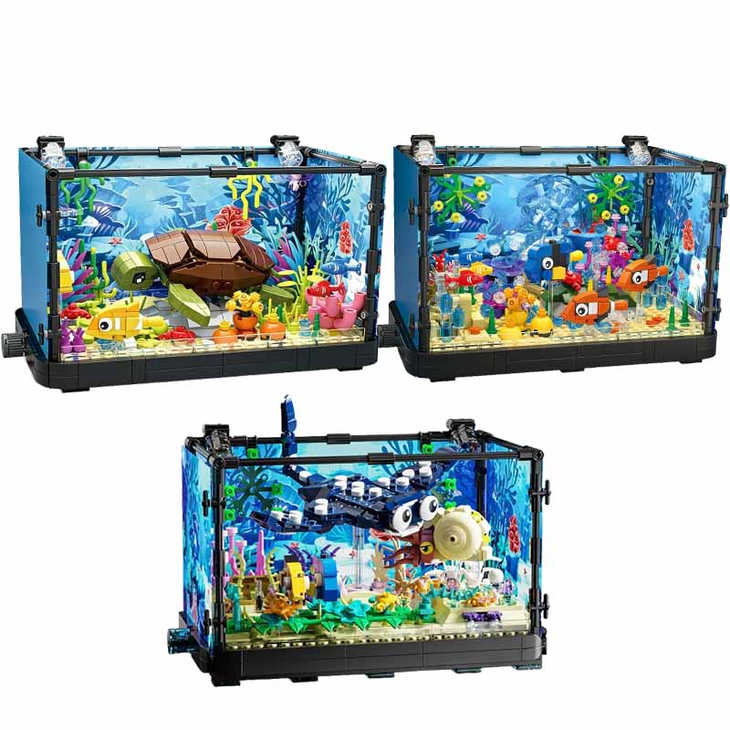Aquarium Marine Fish - Fish Tank Building Block Set with