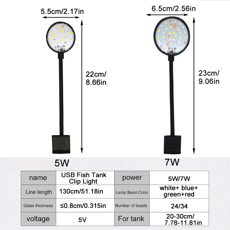 USB Aquarium LED Lamp Fish Tan - Aquarium Marine Light 评论和价格