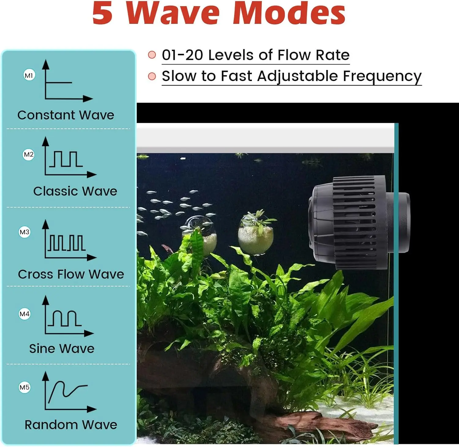 Adjustable Flow Aquarium Wave  - Powerhead Wave Maker 评论和价格