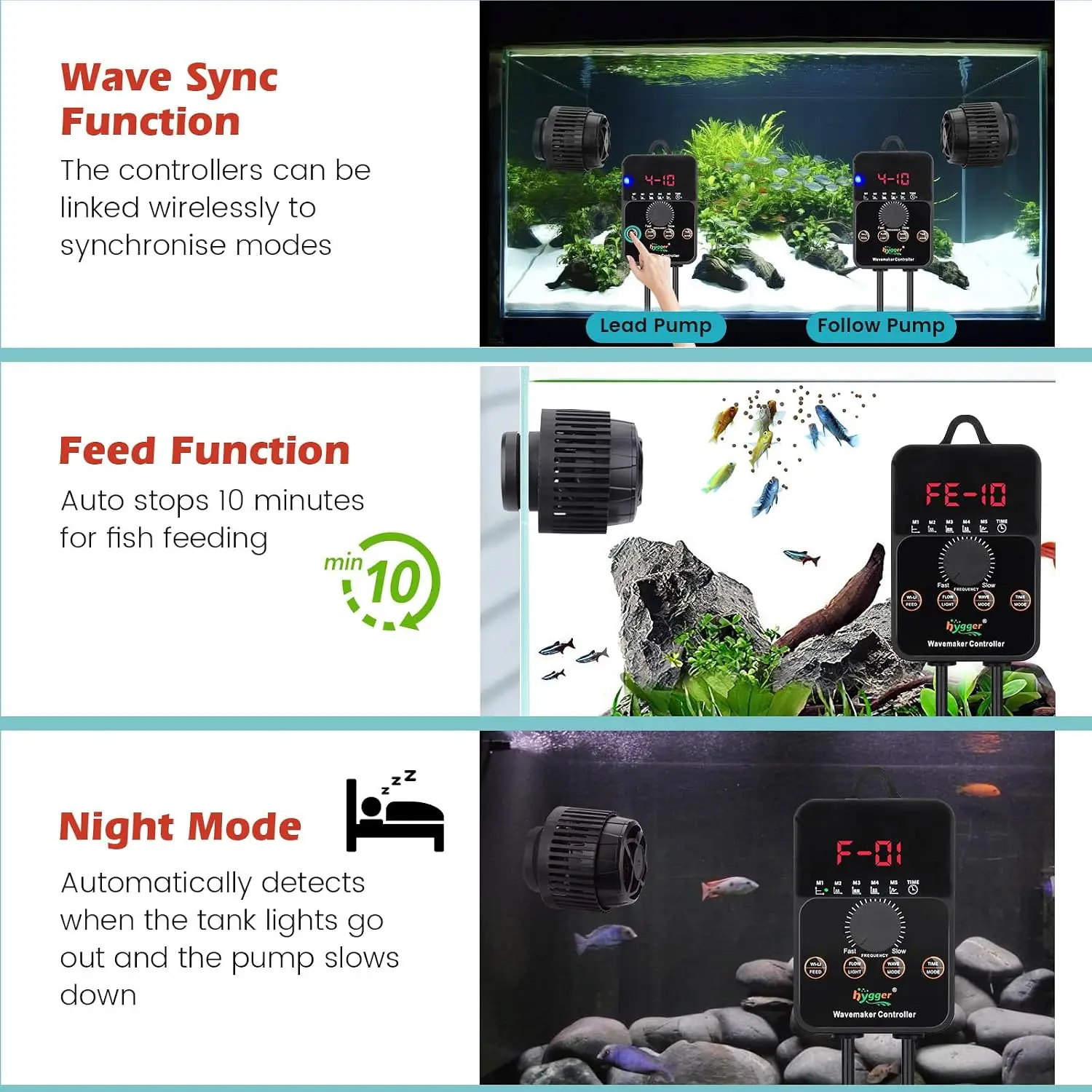 Adjustable Flow Aquarium Wave  - Powerhead Wave Maker 评论和价格