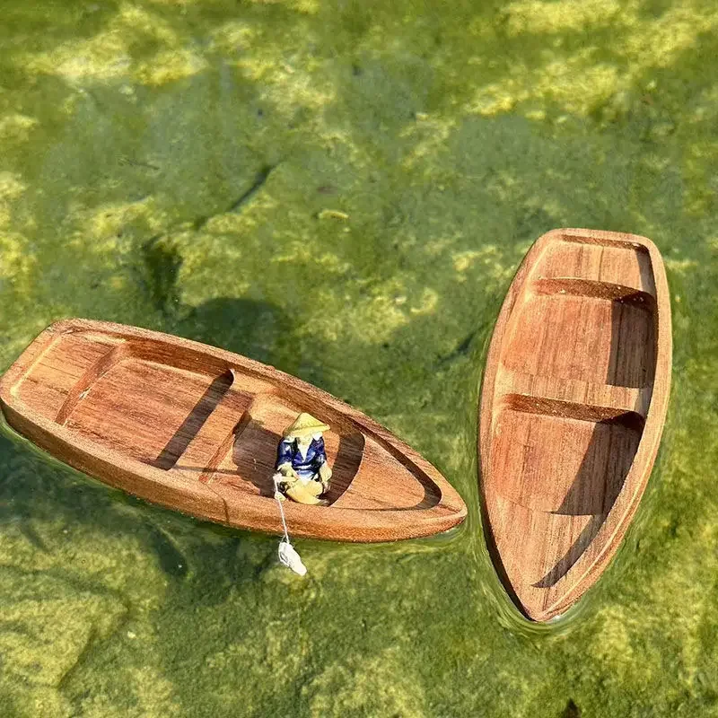Handmade Wooden Boat Mini Floa - Aquarium Marineland 评论和价格